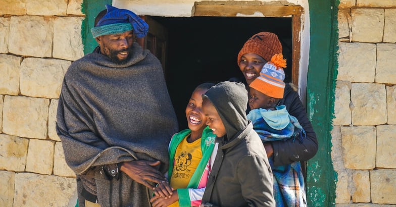 family-in-lesotho-house